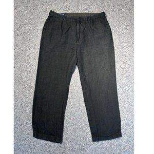 Vintage Polo Ralph Lauren 100% Linen Dress Pants Men’s Size Pleated Black